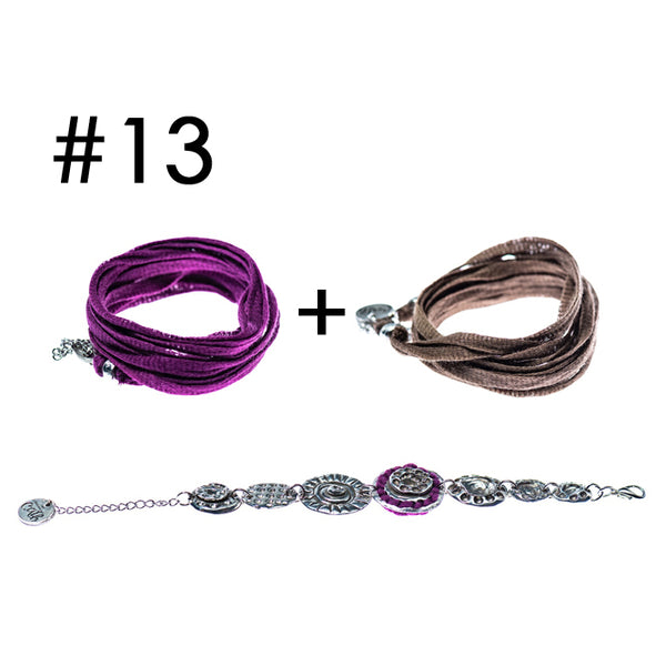 Bracelet multi-tours + Bracelet multi-tours + Bracelet en étain