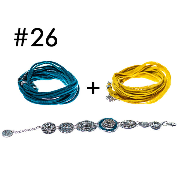 Bracelet multi-tours + Bracelet multi-tours + Bracelet en étain