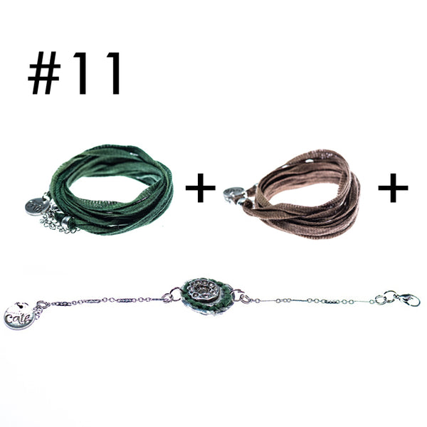 Bracelet multi-tours + Bracelet multi-tours + Bracelet en étain