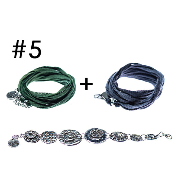 Bracelet multi-tours + Bracelet multi-tours + Bracelet en étain