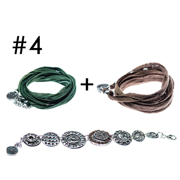 Bracelet multi-tours + Bracelet multi-tours + Bracelet en étain