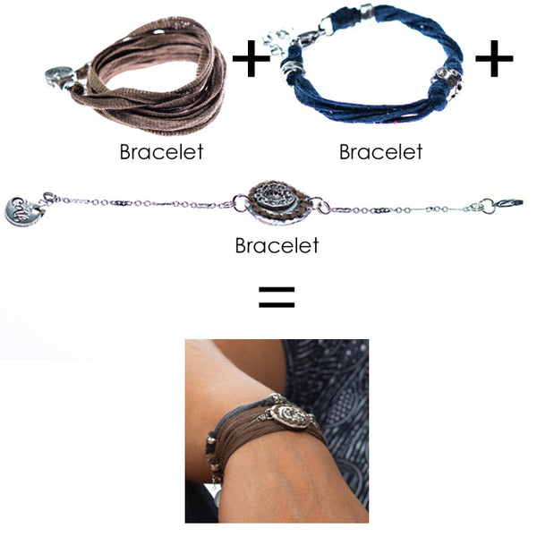 Bracelet multi-tours + Bracelet + Bracelet en étain