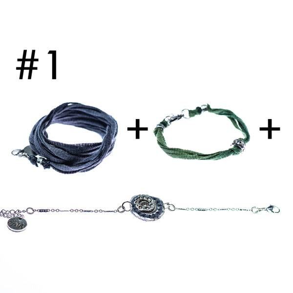Bracelet multi-tours + Bracelet + Bracelet en étain