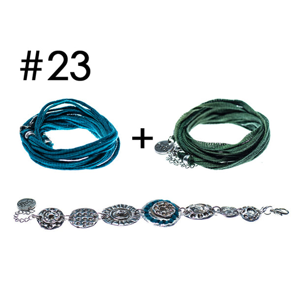 Bracelet multi-tours + Bracelet multi-tours + Bracelet en étain