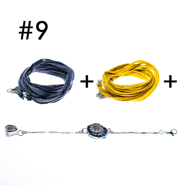 Bracelet multi-tours + Bracelet multi-tours + Bracelet en étain