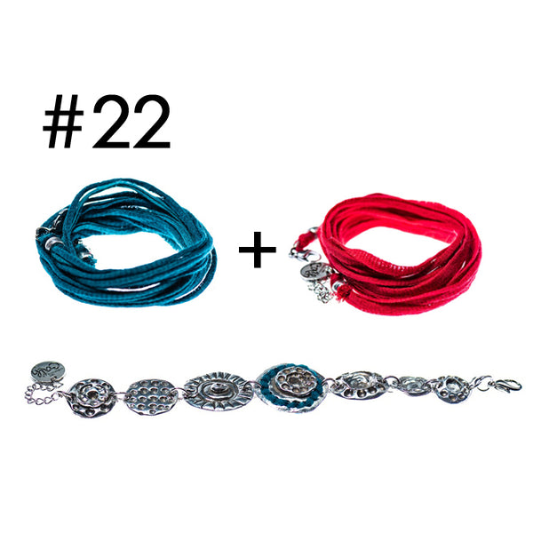 Bracelet multi-tours + Bracelet multi-tours + Bracelet en étain