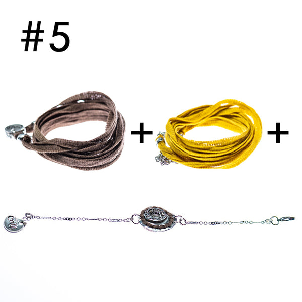 Bracelet multi-tours + Bracelet multi-tours + Bracelet en étain