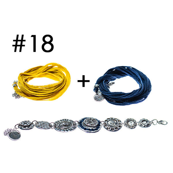 Bracelet multi-tours + Bracelet multi-tours + Bracelet en étain