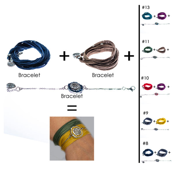 Bracelet multi-tours + Bracelet multi-tours + Bracelet en étain